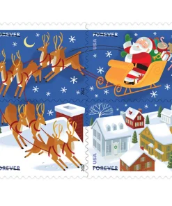 Forever Stamps Santa and Sleigh 2012 Stamps Coil of 100 PCS/Roll