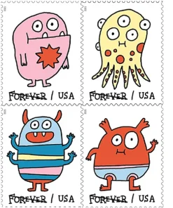 Forever Stamps Message Monsters 2021 Stamps Coil of 100 PCS/Roll