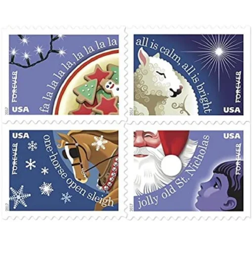 Forever Stamps Christmas Carols 2017 Stamps Coil of 100 PCS/Roll