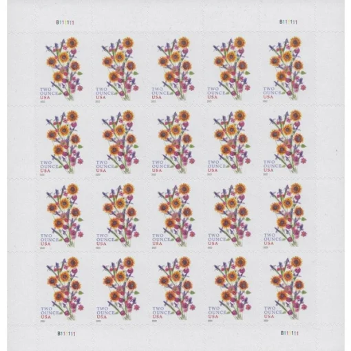 Forever Stamps Sunflower Bouquet 2022 Stamps Coil of 100 PCS/Roll - Image 3