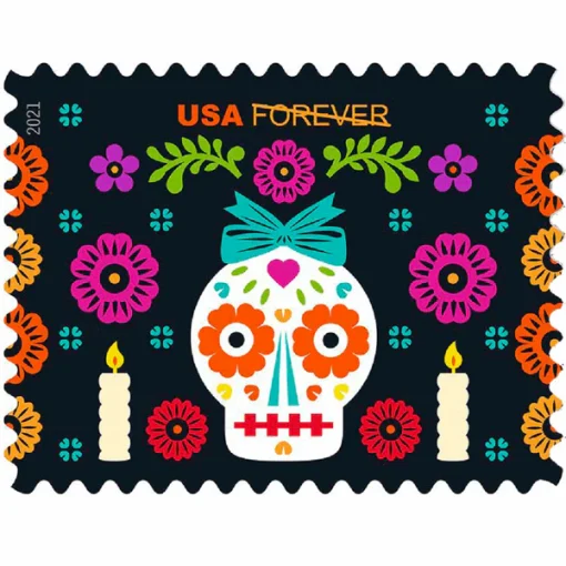 Forever Stamps Day of the Dead 2021 Stamps Coil of 100 PCS/Roll