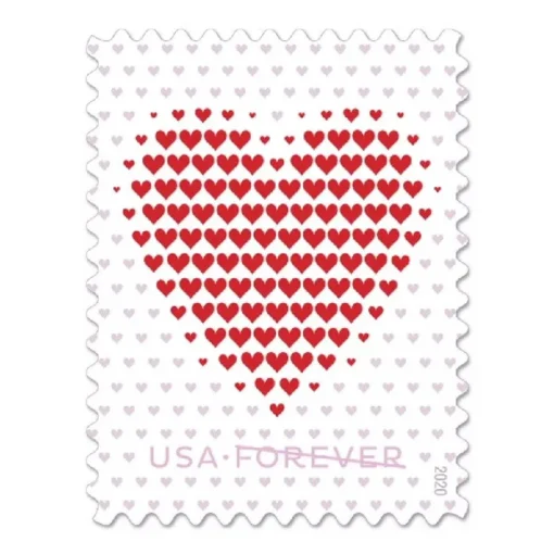 Forever Stamps Made of Hearts 2020 Stamps Coil of 100 PCS/Roll