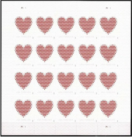 Forever Stamps Made of Hearts 2020 Stamps Coil of 100 PCS/Roll - Image 3