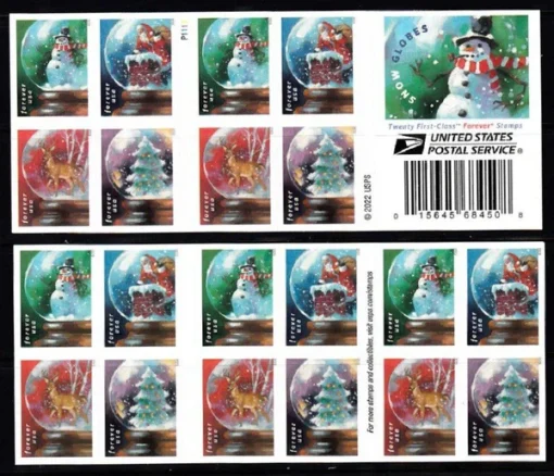 Forever Stamps Snow Globes 2023 Stamps Coil of 100 PCS/Roll