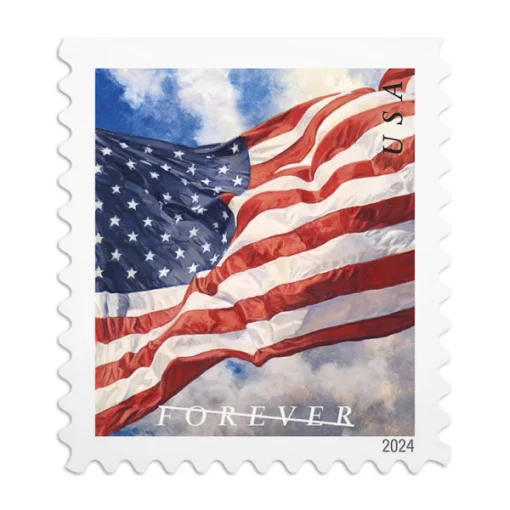 Forever Stamps Flag 2024 Roll Stamps Coil of 100 PCS/Roll