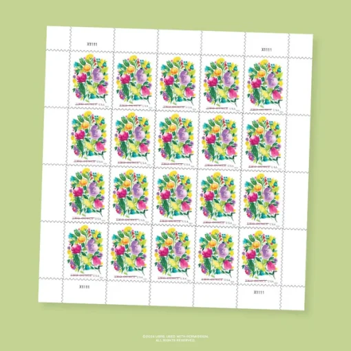 Forever Stamps Wedding Blooms 2024 Stamps Coil of 100 PCS/Roll - Image 4