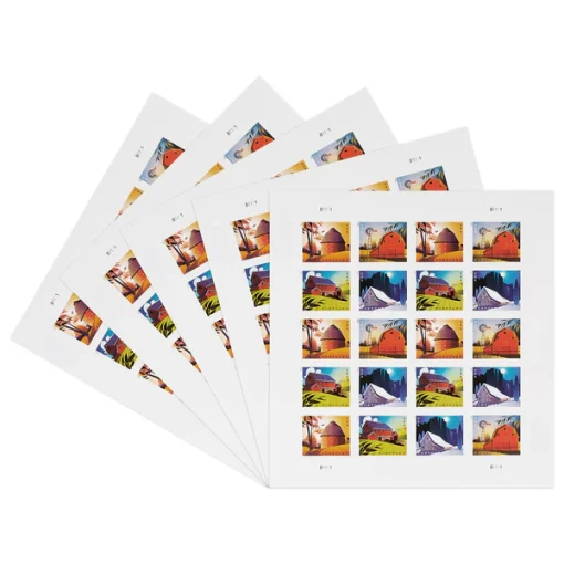 Forever Stamps Barn Postcard 2021 Stamps Coil of 100 PCS/Roll - Image 3