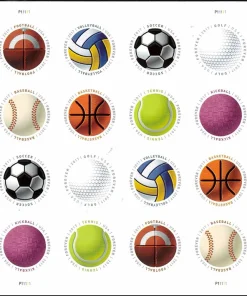 Forever Stamps Sports Balls 2017 Stamps Coil of 100 PCS/Roll
