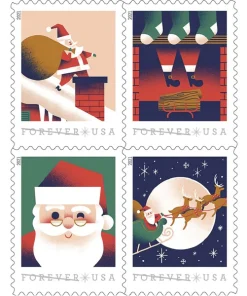 Forever Stamps A Visit From St. Nick 2021 Stamps Coil of 100 PCS/Roll