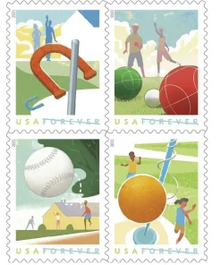 Forever Stamps Backyard Games 2021 Stamps Coil of 100 PCS/Roll