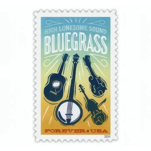 Forever Stamps Bluegrass Music 2024 Stamps Coil of 100 PCS/Roll