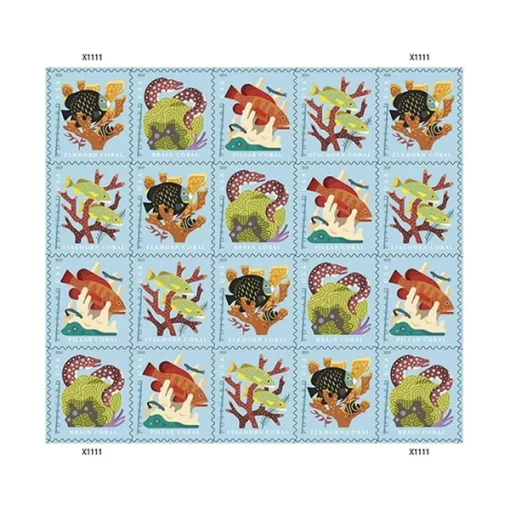 Forever Stamps Coral Reefs Postcard 2019 Stamps Coil of 100 PCS/Roll - Image 3