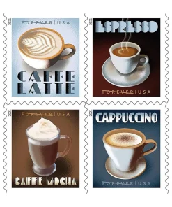 Forever Stamps Espresso Drinks 2021 Stamps Coil of 100 PCS/Roll