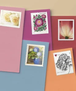 Forever Stamps Flower Bundle Stamps Coil of 100 PCS/Roll
