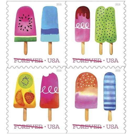 Forever Stamps Frozen Treats 2018 Stamps Coil of 100 PCS/Roll