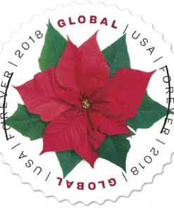 Forever Stamps Global Poinsettia 2018 Stamps Coil of 100 PCS/Roll