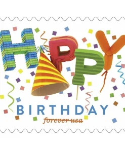 Forever Stamps Happy Birthday 2021 Stamps Coil of 100 PCS/Roll