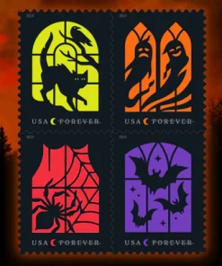 Forever Stamps Spooky Silhouettes Halloween 2019 Stamps Coil of 100 PCS/Roll