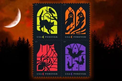 Forever Stamps Spooky Silhouettes Halloween 2019 Stamps Coil of 100 PCS/Roll