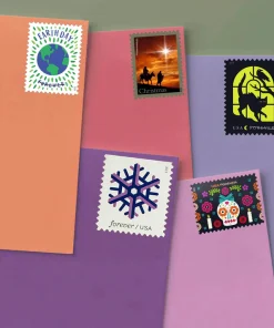 Forever Stamps Holiday Bundle Stamps Coil of 100 PCS/Roll
