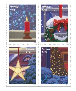 Forever Stamps Holiday Windows 2016 Stamps Coil of 100 PCS/Roll