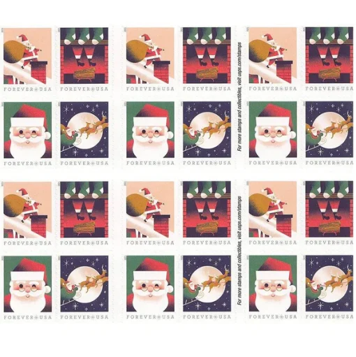 Forever Stamps Merry Christmas Bundle 2012-2021 Stamps Coil of 100 PCS/Roll - Image 6