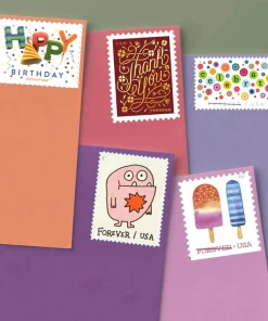 Forever Stamps Happy Birthday Bundle Stamps Coil of 100 PCS/Roll
