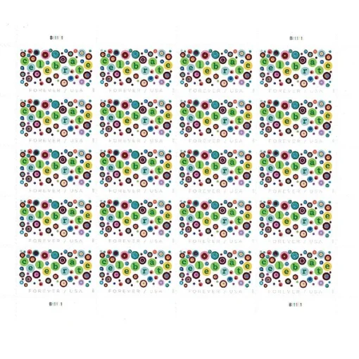 Forever Stamps Let's Celebrate 2020 Stamps Coil of 100 PCS/Roll - Image 3
