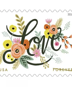 Forever Stamps Love Flourishes 2018 Stamps Coil of 100 PCS/Roll