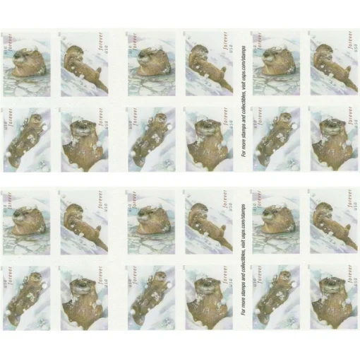 Forever Stamps Otters in Snow 2021 Stamps Coil of 100 PCS/Roll - Image 3