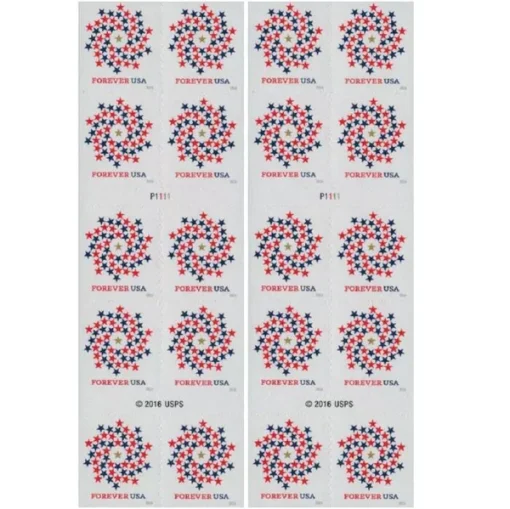 Forever Stamps Patriotic Spiral 2016 Stamps Coil of 100 PCS/Roll - Image 3
