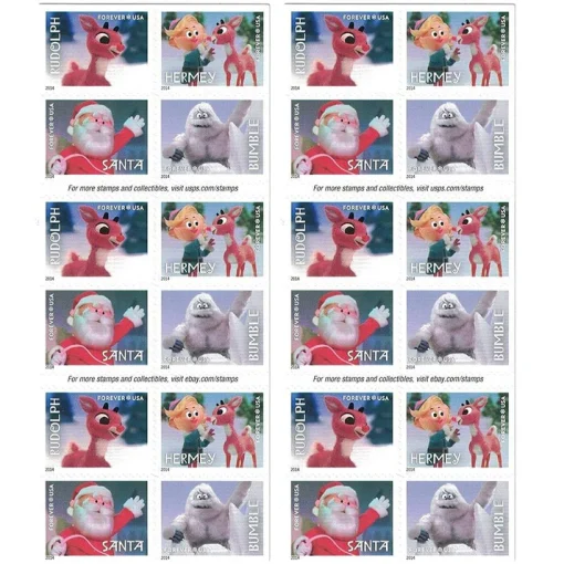 Forever Stamps Rudolph the Red Nosed Reindeer 2014 Stamps Coil of 100 PCS/Roll - Image 3