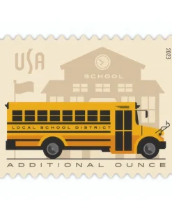 Forever Stamps School Bus 2023 Stamps Coil of 100 PCS/Roll