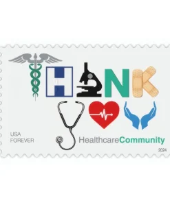 Forever Stamps Thank You, Healthcare Community 2024 Stamps Coil of 100 PCS/Roll