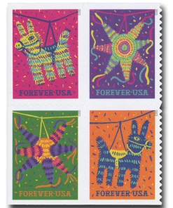 Forever Stamps Piñatas 2023 Stamps Coil of 100 PCS/Roll