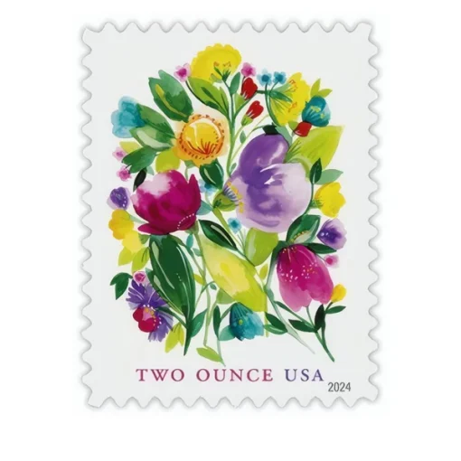Forever Stamps Wedding Blooms 2024 Stamps Coil of 100 PCS/Roll