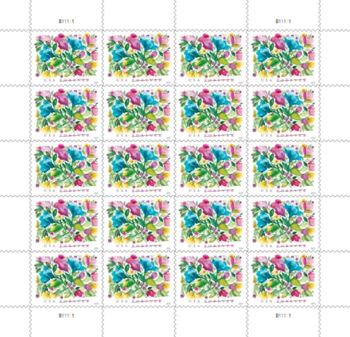 Forever Stamps Celebration Blooms 2024 Stamps Coil of 100 PCS/Roll - Image 3