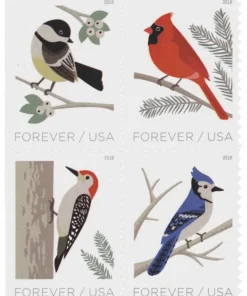 Forever Stamps Birds in Winter 2018 Stamps Coil of 100 PCS/Roll
