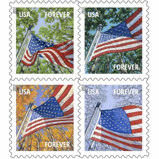 Forever Stamps A Flag for All Seasons Booklet 2013 Stamps Coil of 100 PCS/Roll