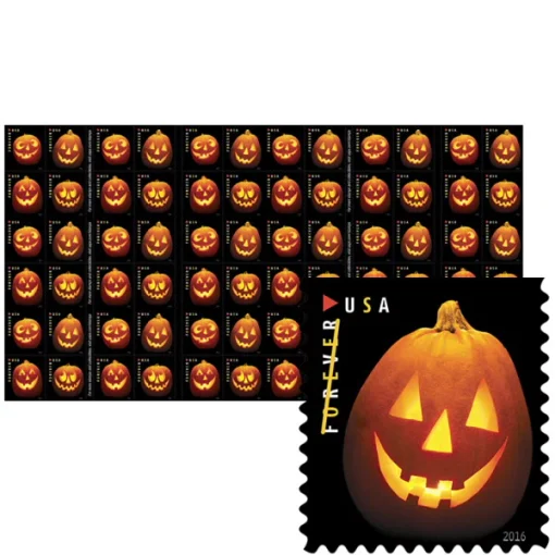 Forever Stamps Jack-O’-Lanterns 2016 Stamps Coil of 100 PCS/Roll - Image 5