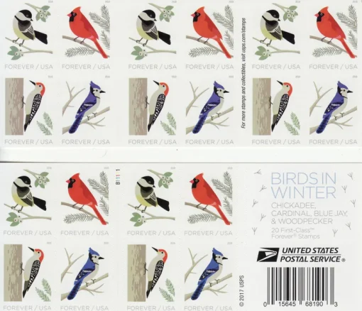 Forever Stamps Birds in Winter 2018 Stamps Coil of 100 PCS/Roll - Image 3