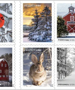 Forever Stamps Winter Scenes 2020 Stamps Coil of 100 PCS/Roll