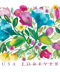 Forever Stamps Celebration Blooms 2024 Stamps Coil of 100 PCS/Roll